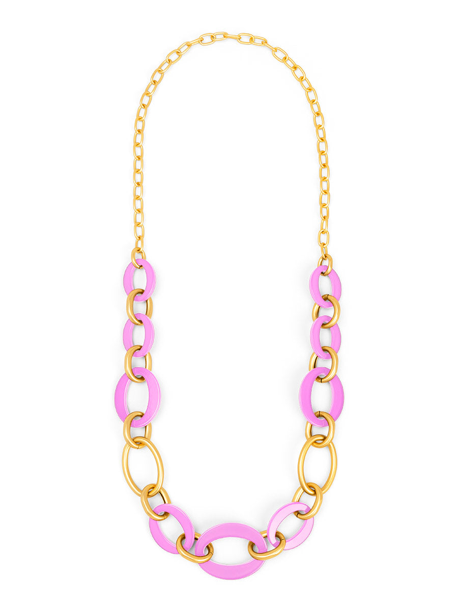 Della mixed link long necklace
