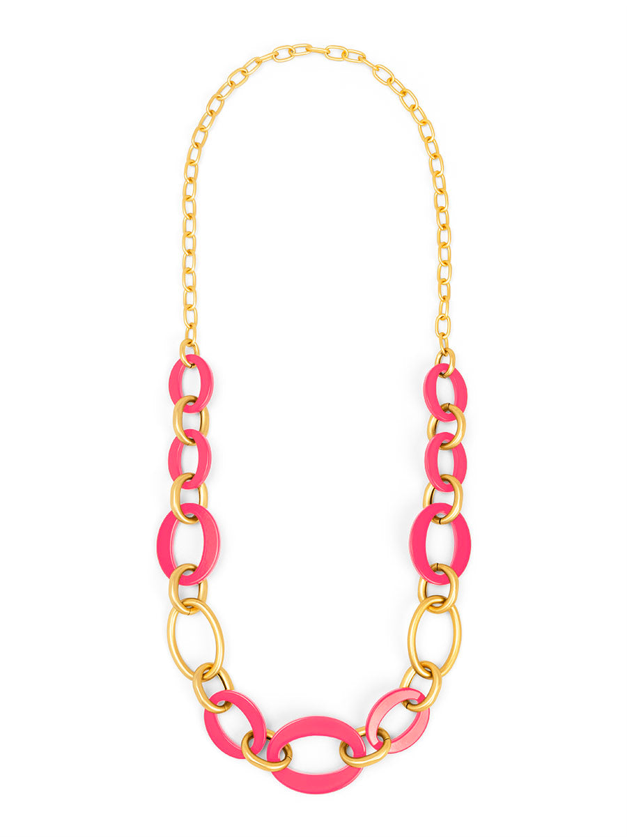 Della mixed link long necklace