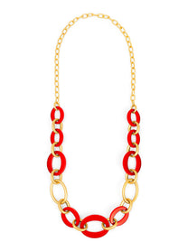 Della mixed link long necklace