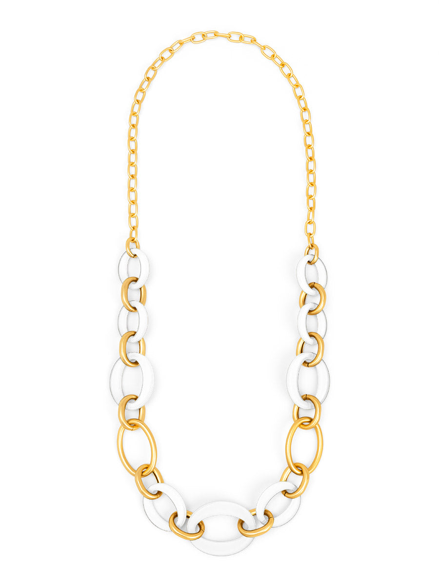 Della mixed link long necklace