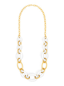 Della mixed link long necklace