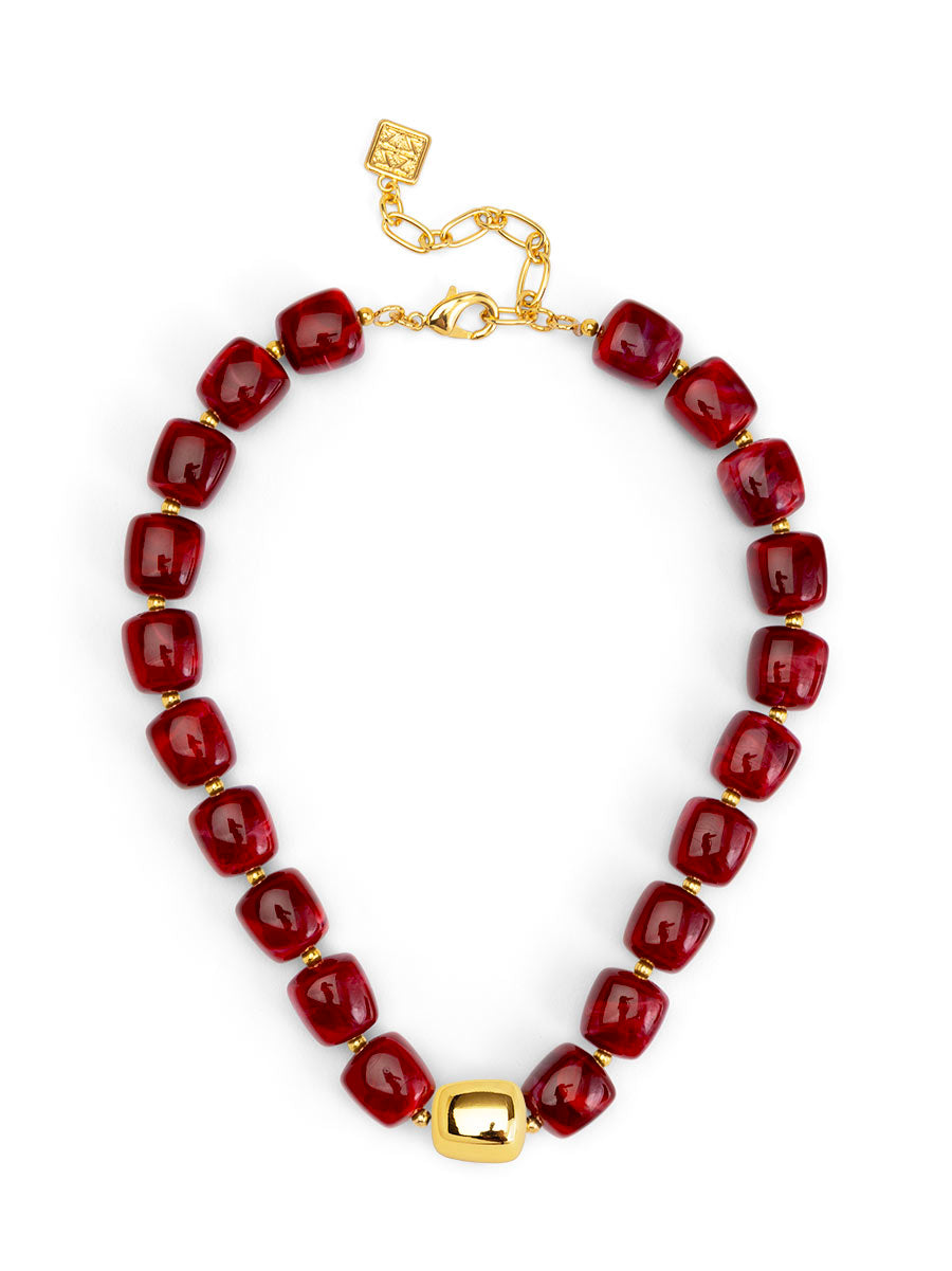 Tessa Puffy Square Short Necklace