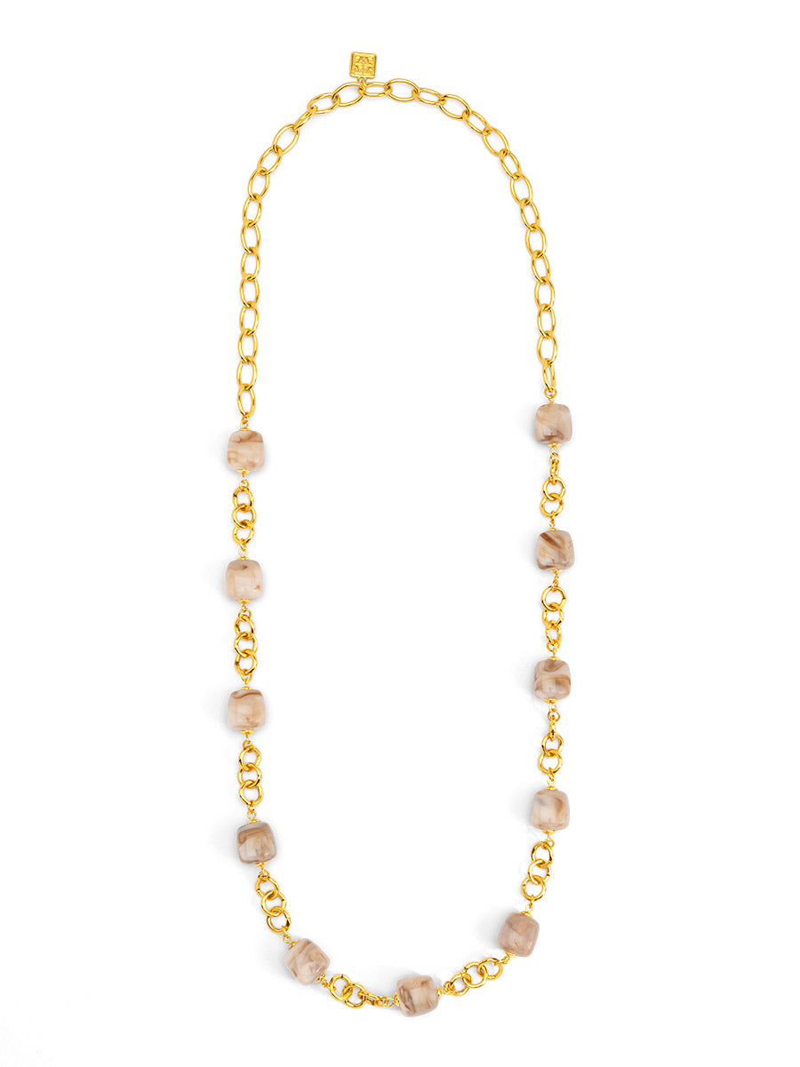 Tessa Puffy Square Long Necklace
