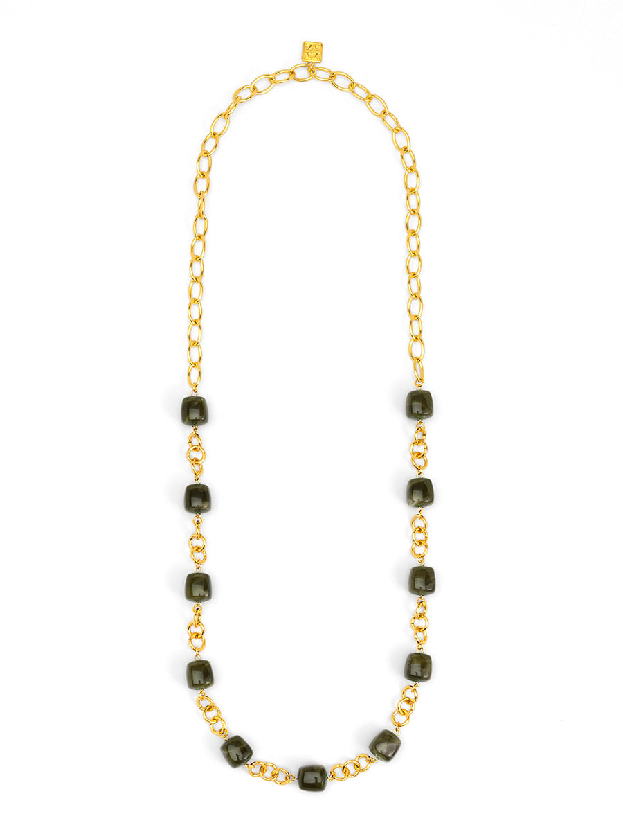 Tessa Puffy Square Long Necklace