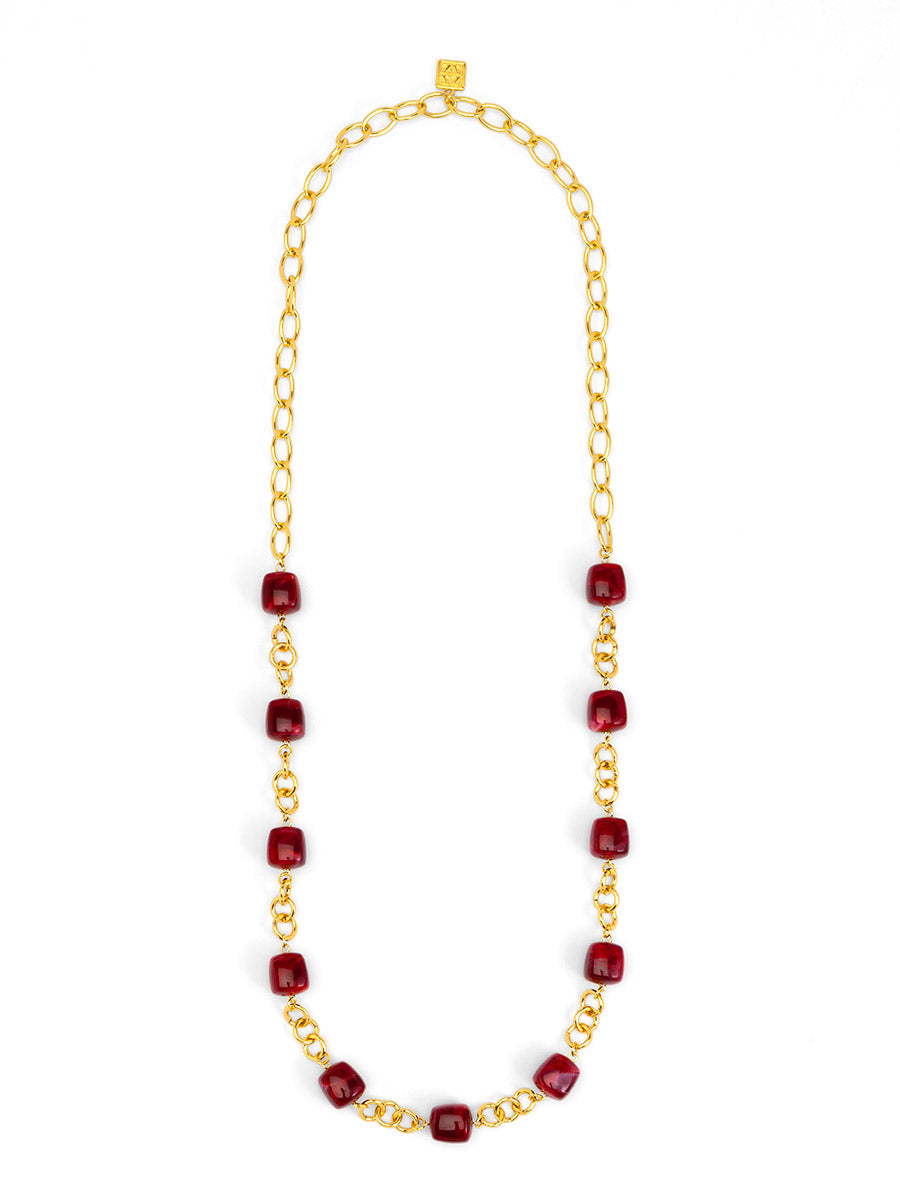 Tessa Puffy Square Long Necklace