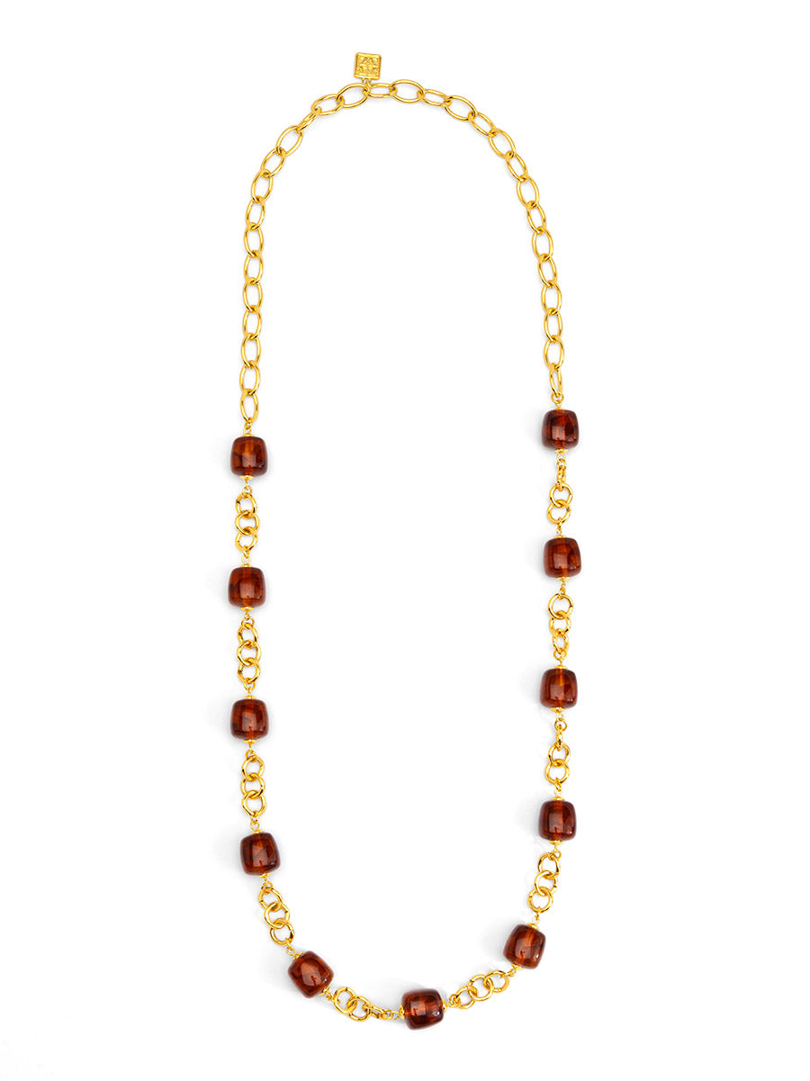 Tessa Puffy Square Long Necklace