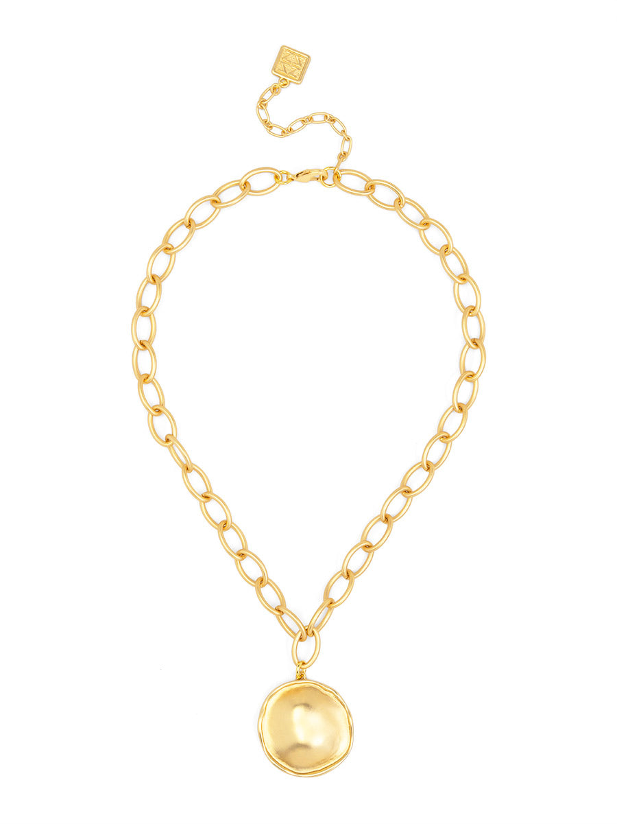Maren Disc Pendant Short Necklace