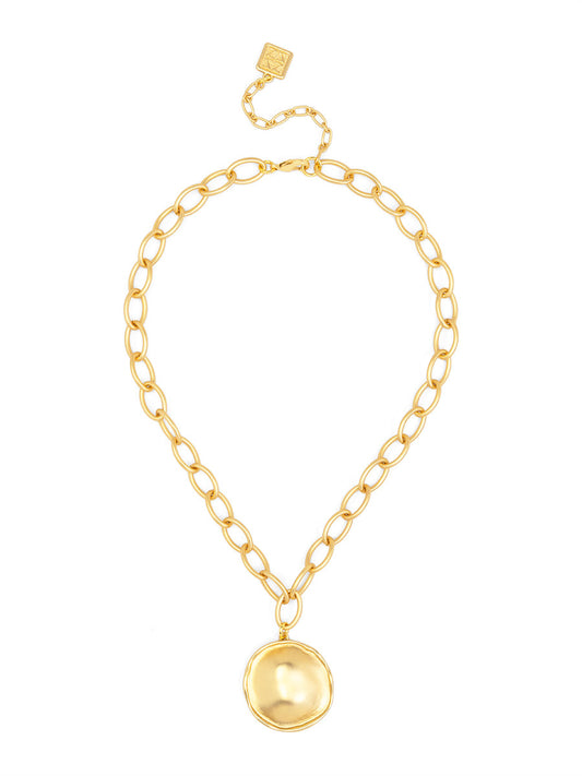 Maren Disc Pendant Short Necklace
