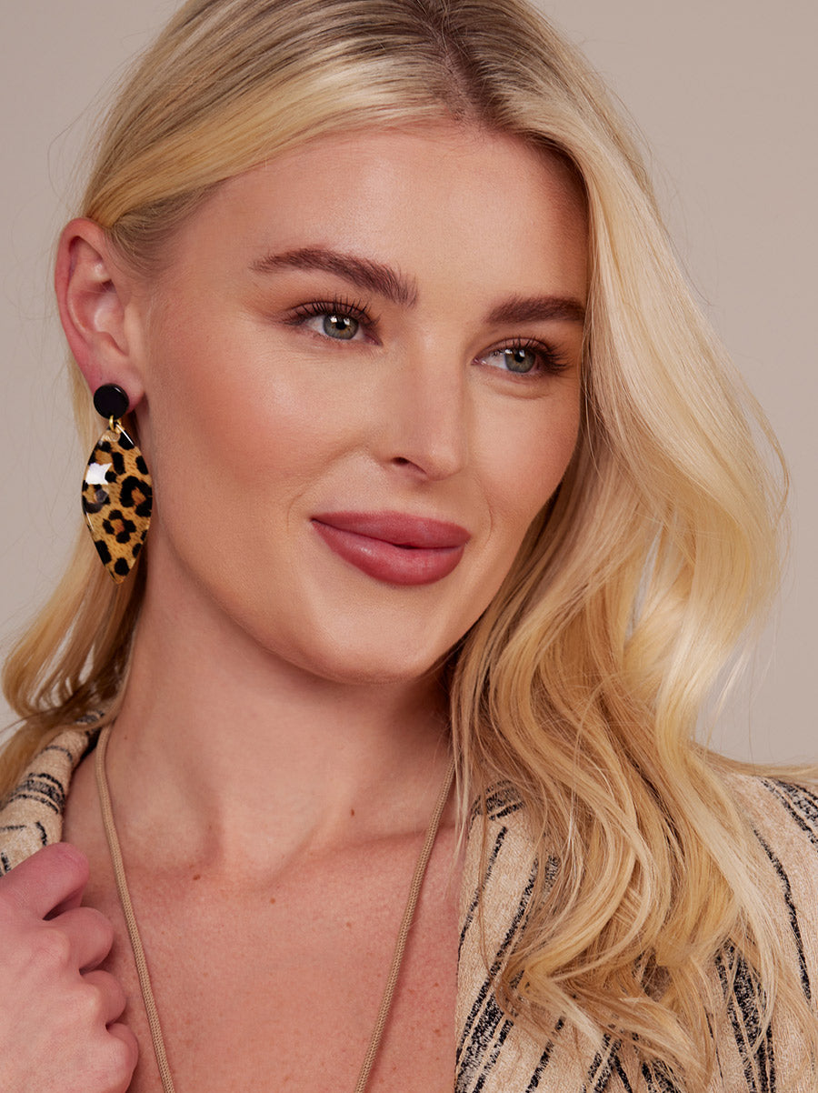 Mara Leopard Leaf Earring