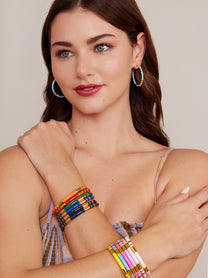 Enamel Cleopatra Hoop Earring