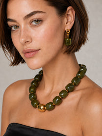 Tessa Puffy Square Resin Drop Earring