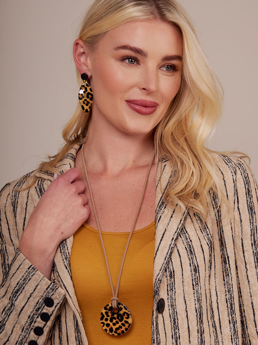 Mara Leopard Disc Pendant Necklace