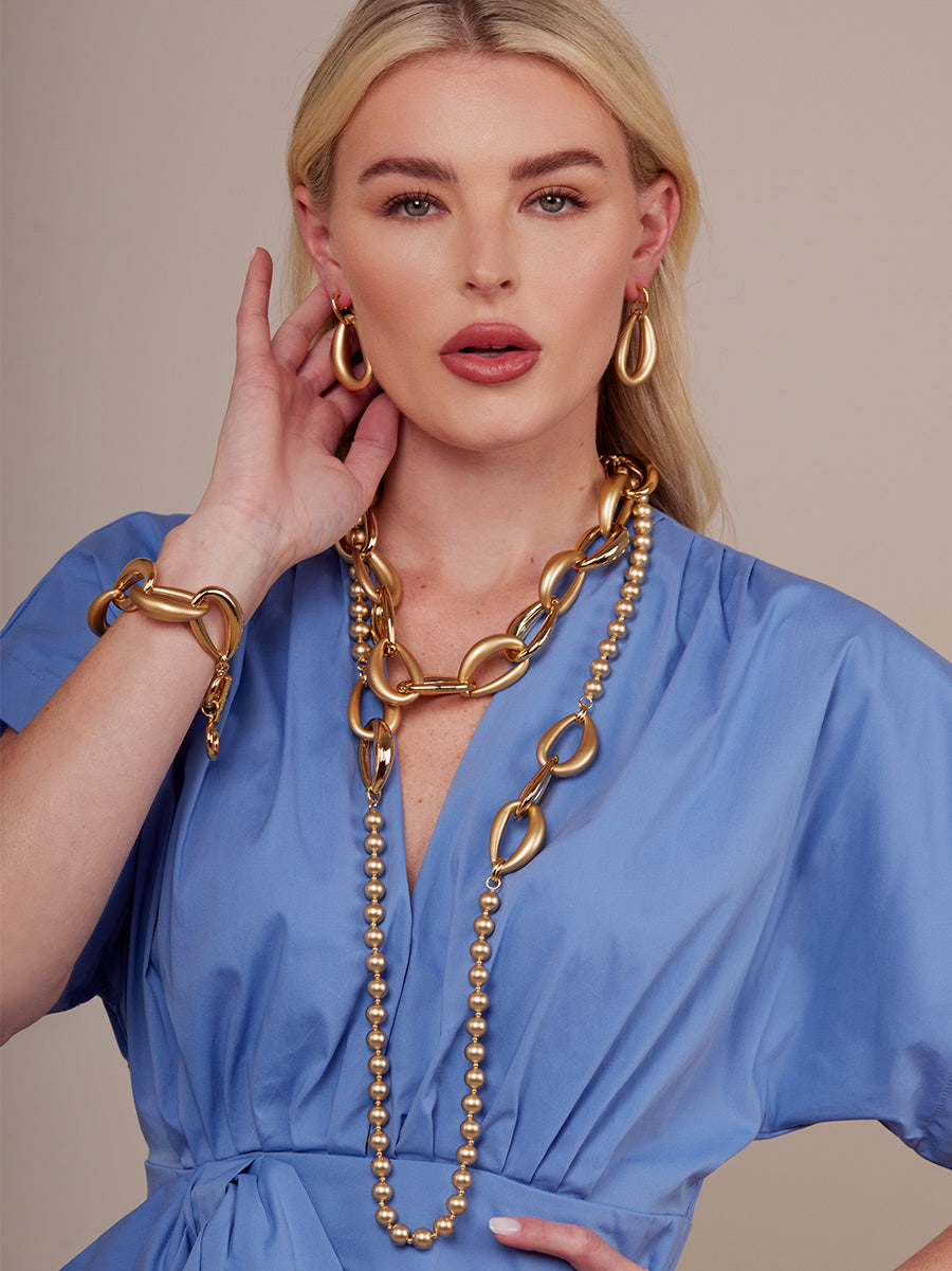 Ines Bead & Link Long Necklace