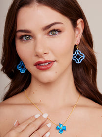 Elara Metallic Flower Pendant Necklace