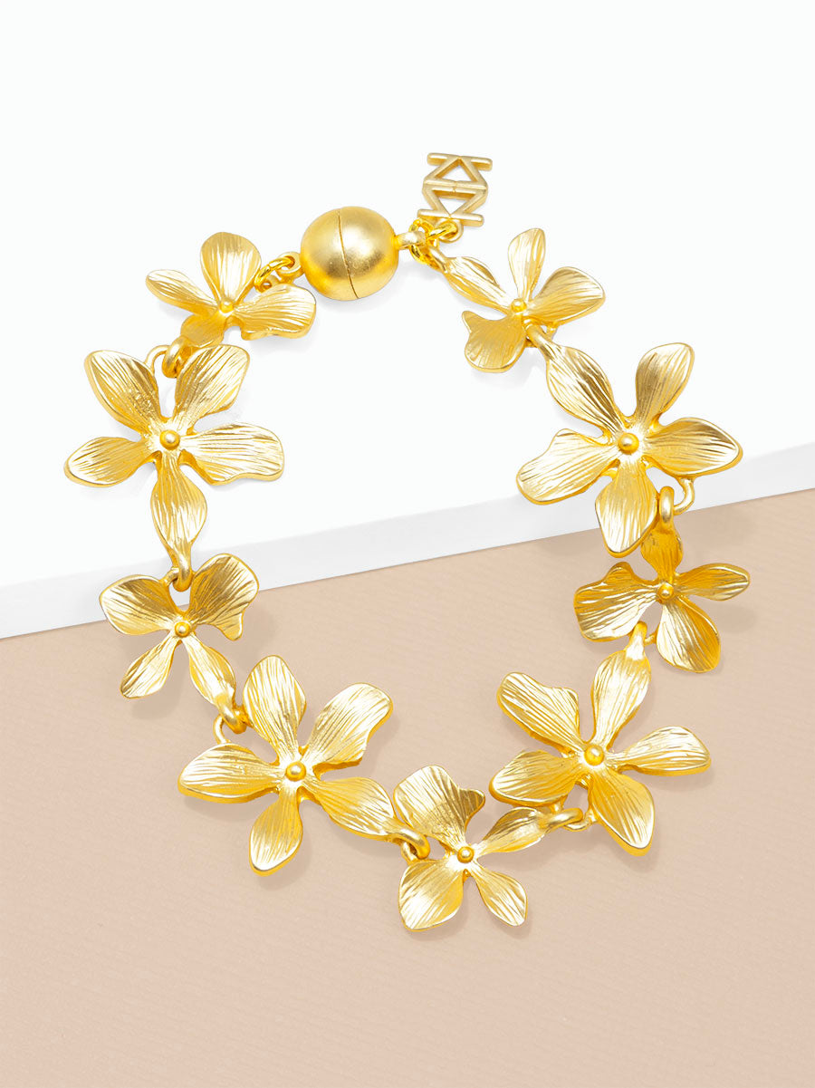 Marigold Matte Flower Magnet Bracelet