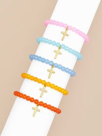 Cross Charm Glassbead bracelet