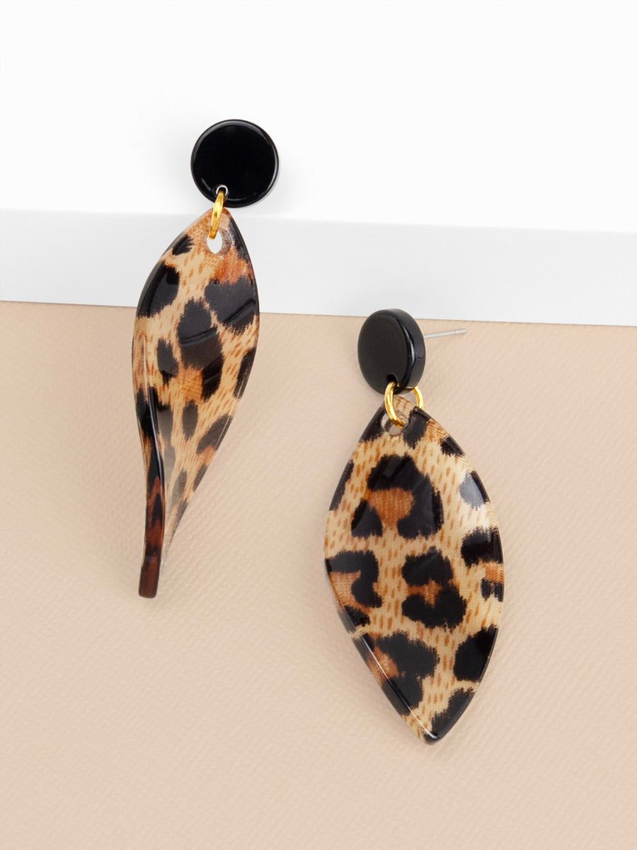 Mara Leopard Leaf Earring