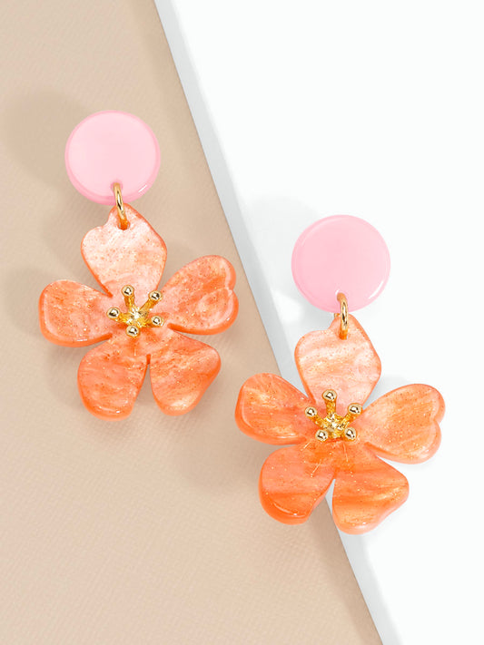 Blush Bloom Flower Drop Earring