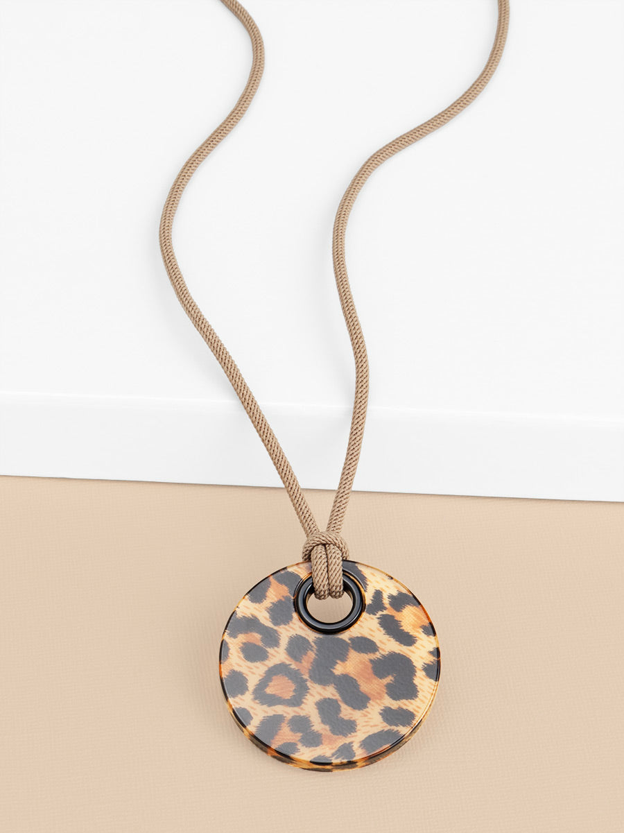 Mara Leopard Disc Pendant Necklace