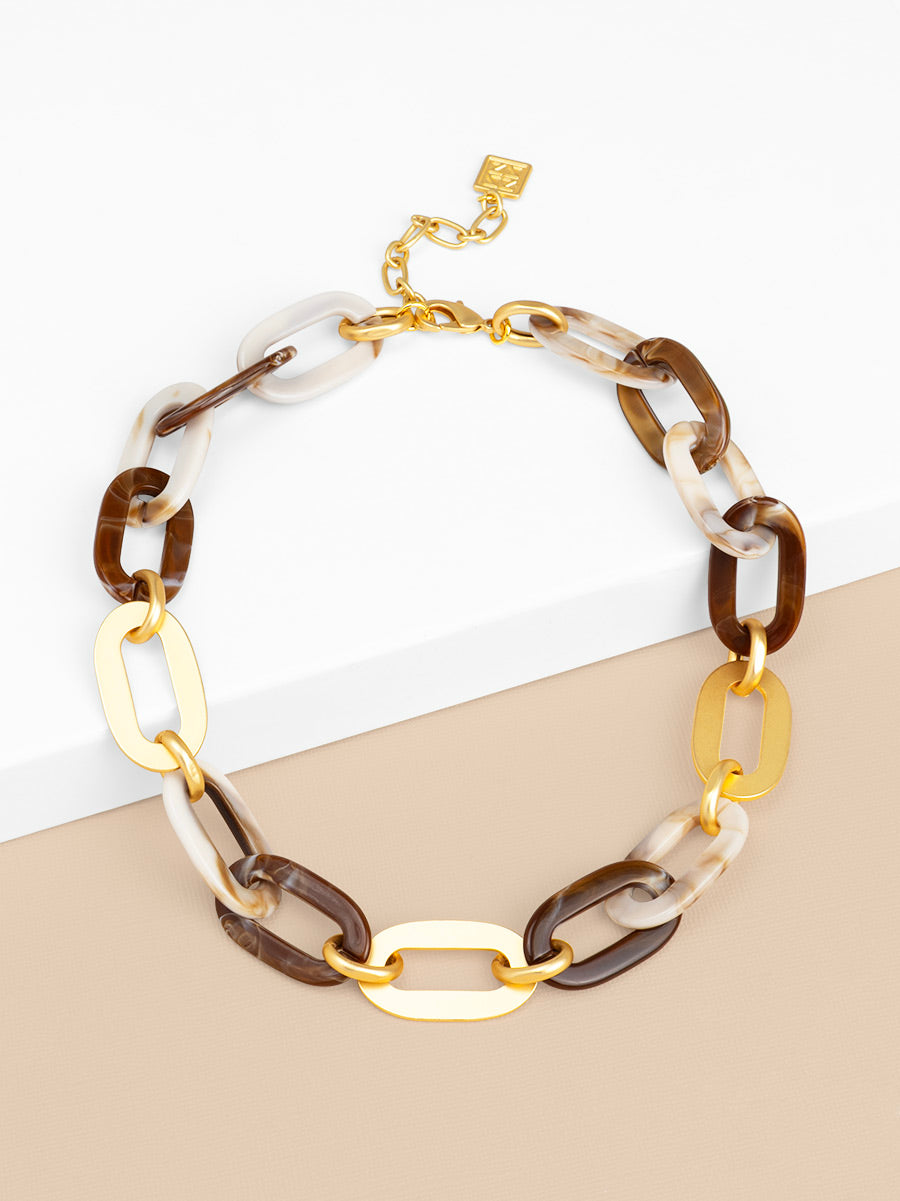 Isla Marbled Link Short Necklace