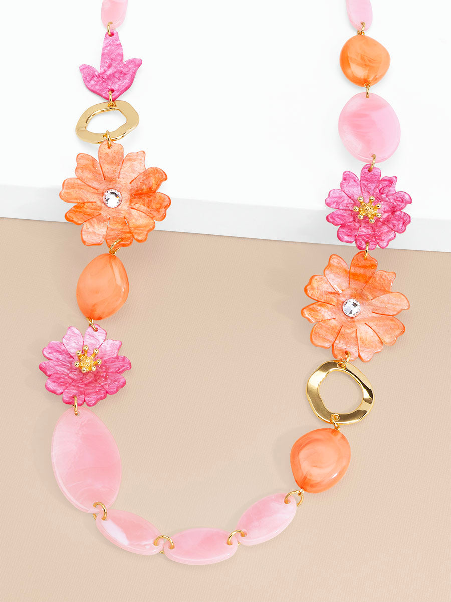 Blush Bloom Flower Drop Necklace
