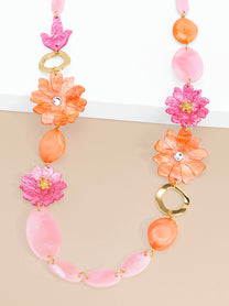 Blush Bloom Flower Drop Necklace