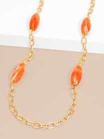 Glossy Resin Long Necklace