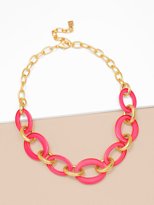 Della mixed link short necklace