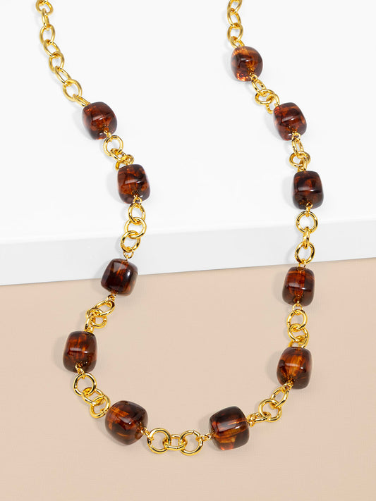 Tessa Puffy Square Long Necklace