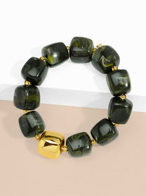 Tessa Puffy Square Beaded Stretch Bracelet