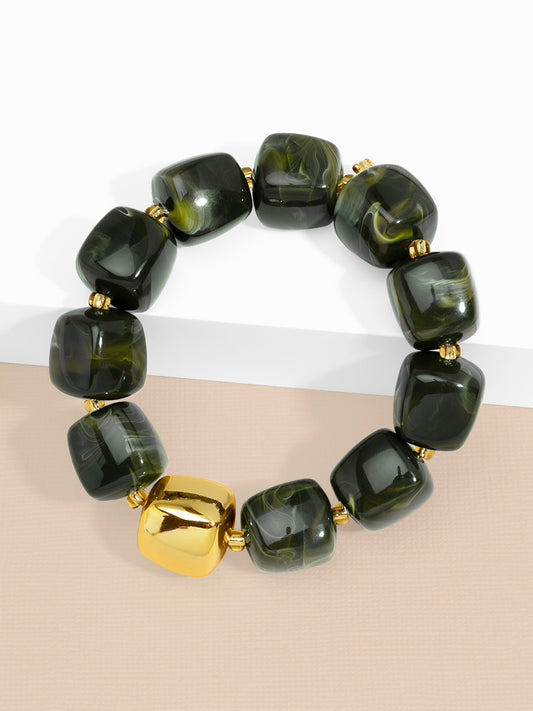 Tessa Puffy Square Beaded Stretch Bracelet