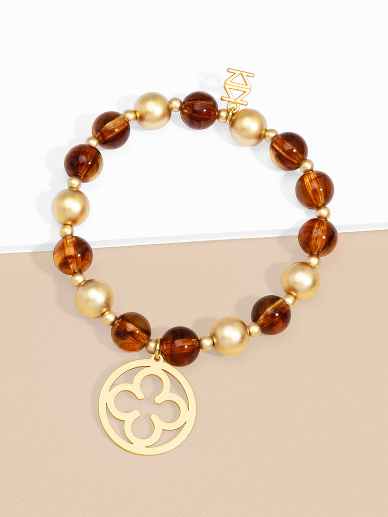 Florence Beaded Medallion Stretch Bracelet