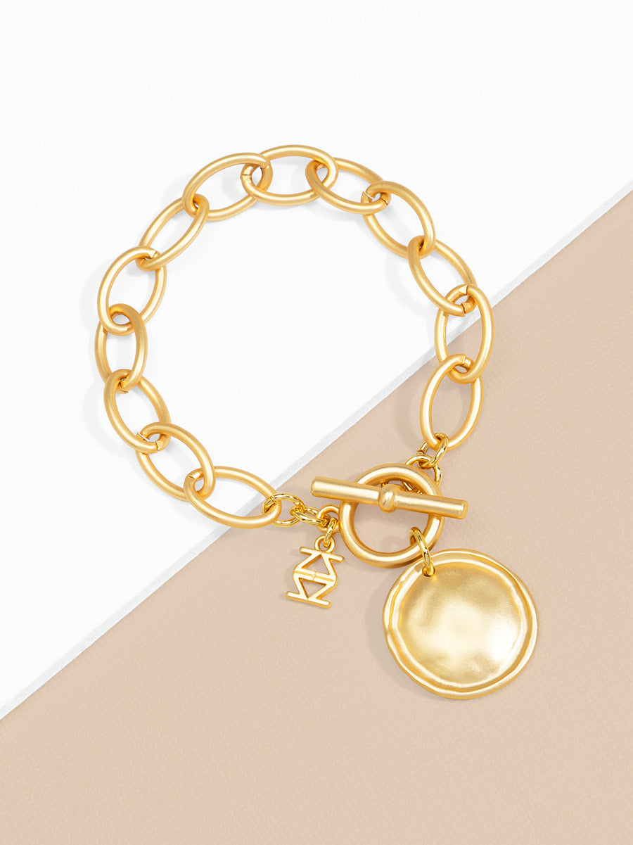 Maren Disc Charm Toggle Bracelet