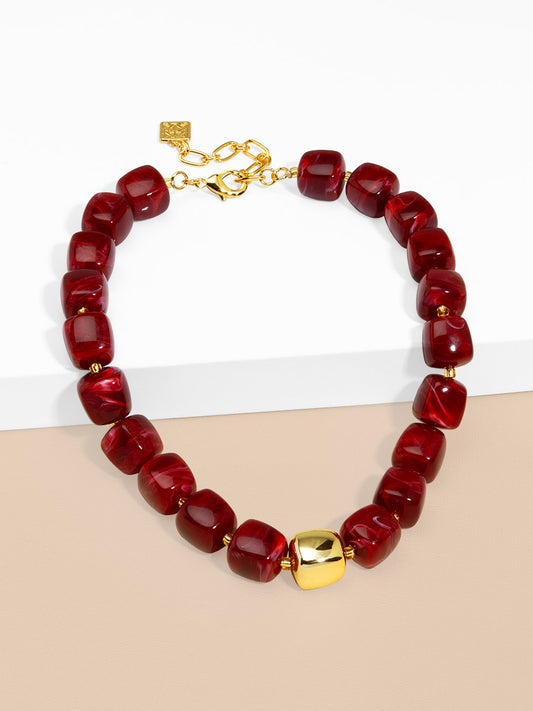 Tessa Puffy Square Short Necklace