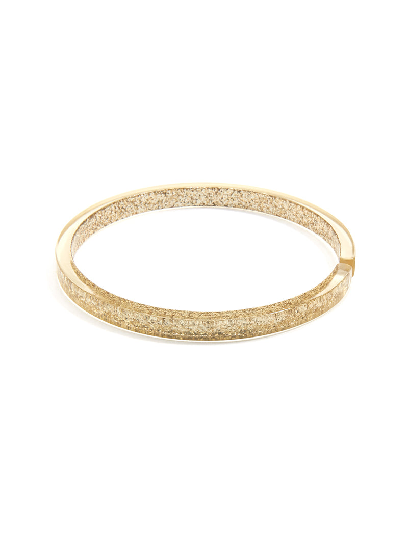 Resin & Crystal Narrow Inclusion Bangle Bracelet – LuxUness