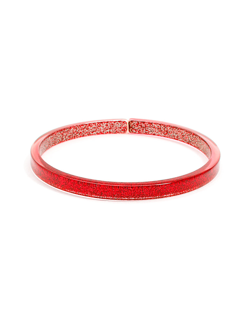 Resin & Crystal Narrow Inclusion Bangle Bracelet – LuxUness