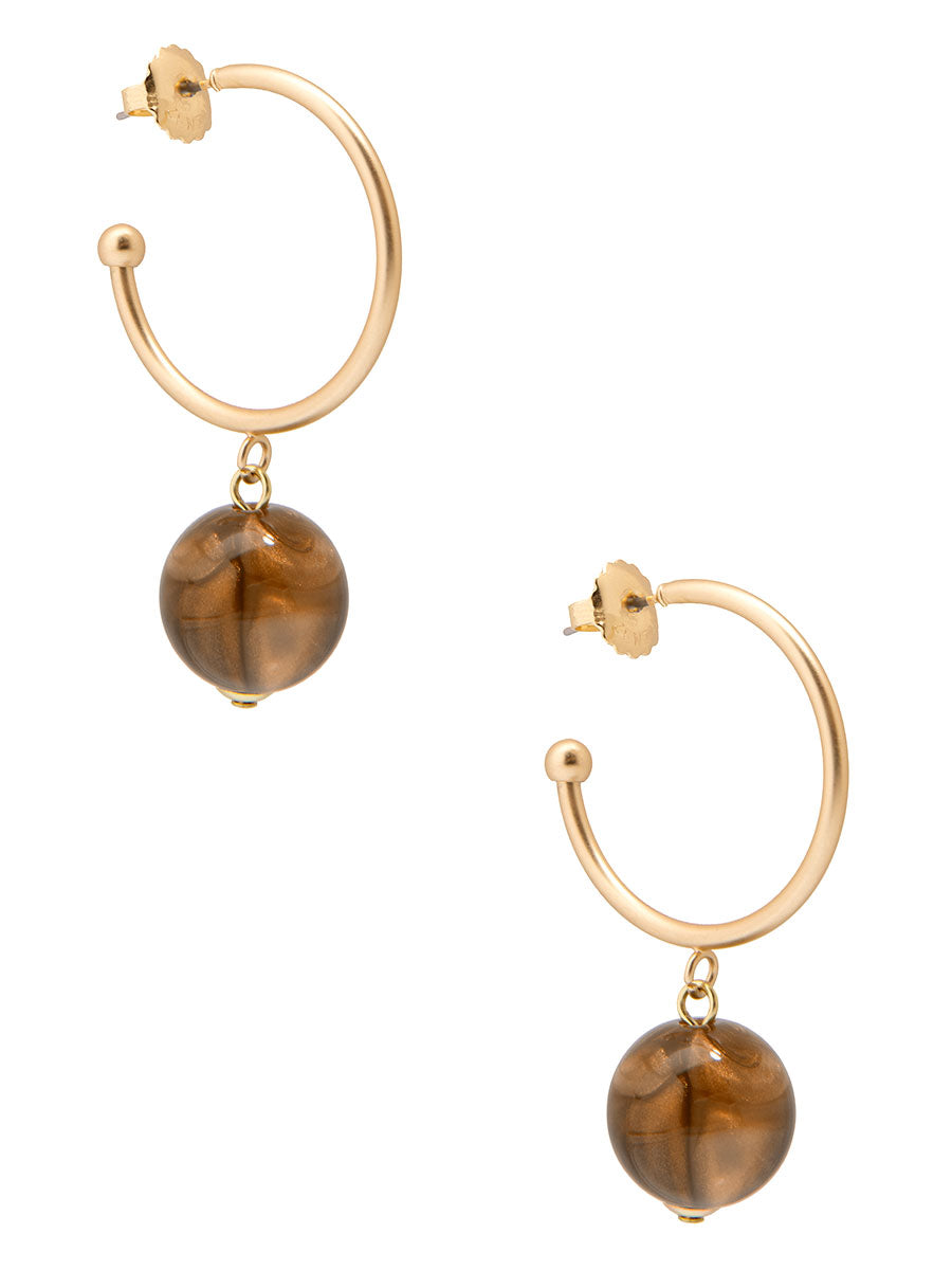 Iris Gold Metal Beaded Hoop Drop Earrings | Fashion ZENZII Jewelry