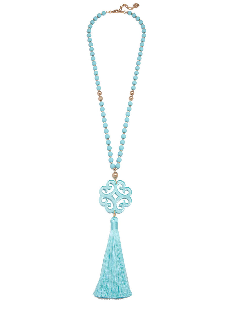 Jade Pendant Tassel Necklace