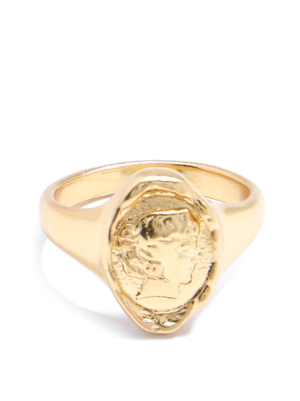 Amour Engraved Coin Ring
